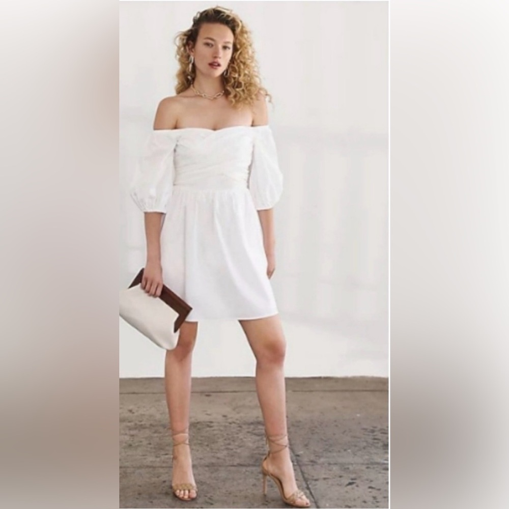 🤍 Express Off-the-Shoulder Puff Sleeve Dress – Size XL 🤍